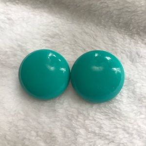 Vintage  West German 1950’s clip on earrings. Beautiful turquoise blue.
